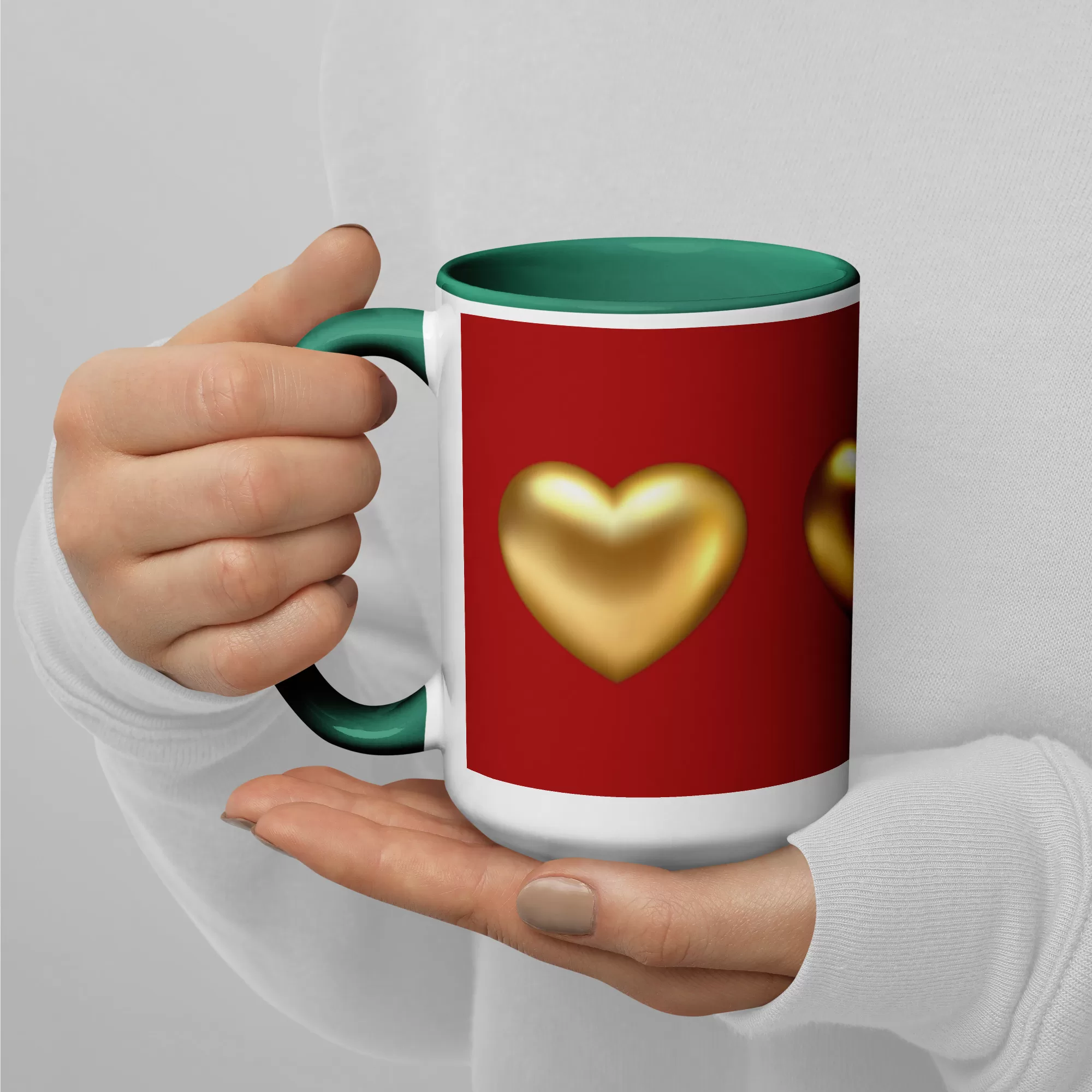 Golden Hearts Mug with Color Inside - Image 13