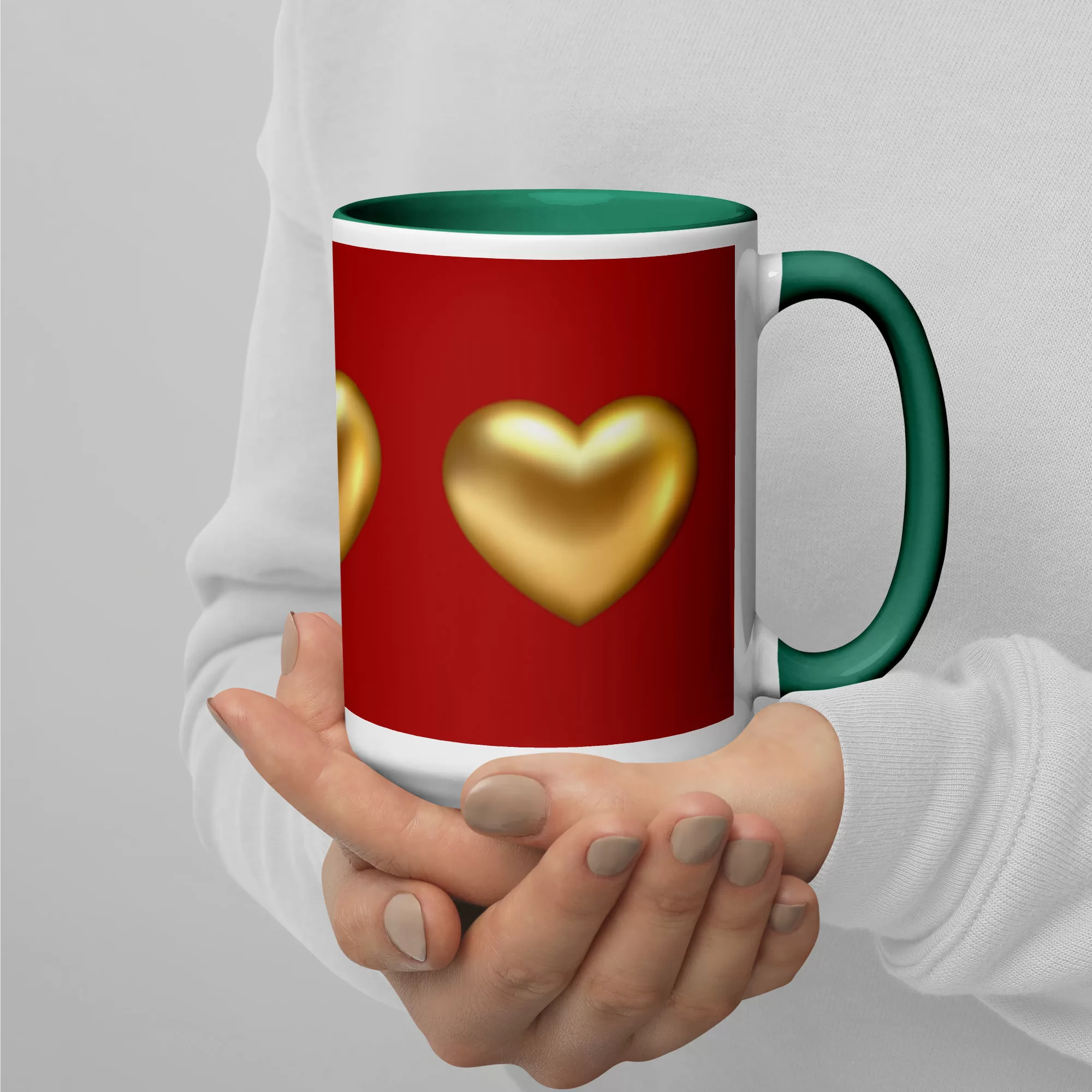 Golden Hearts Mug with Color Inside - Image 14