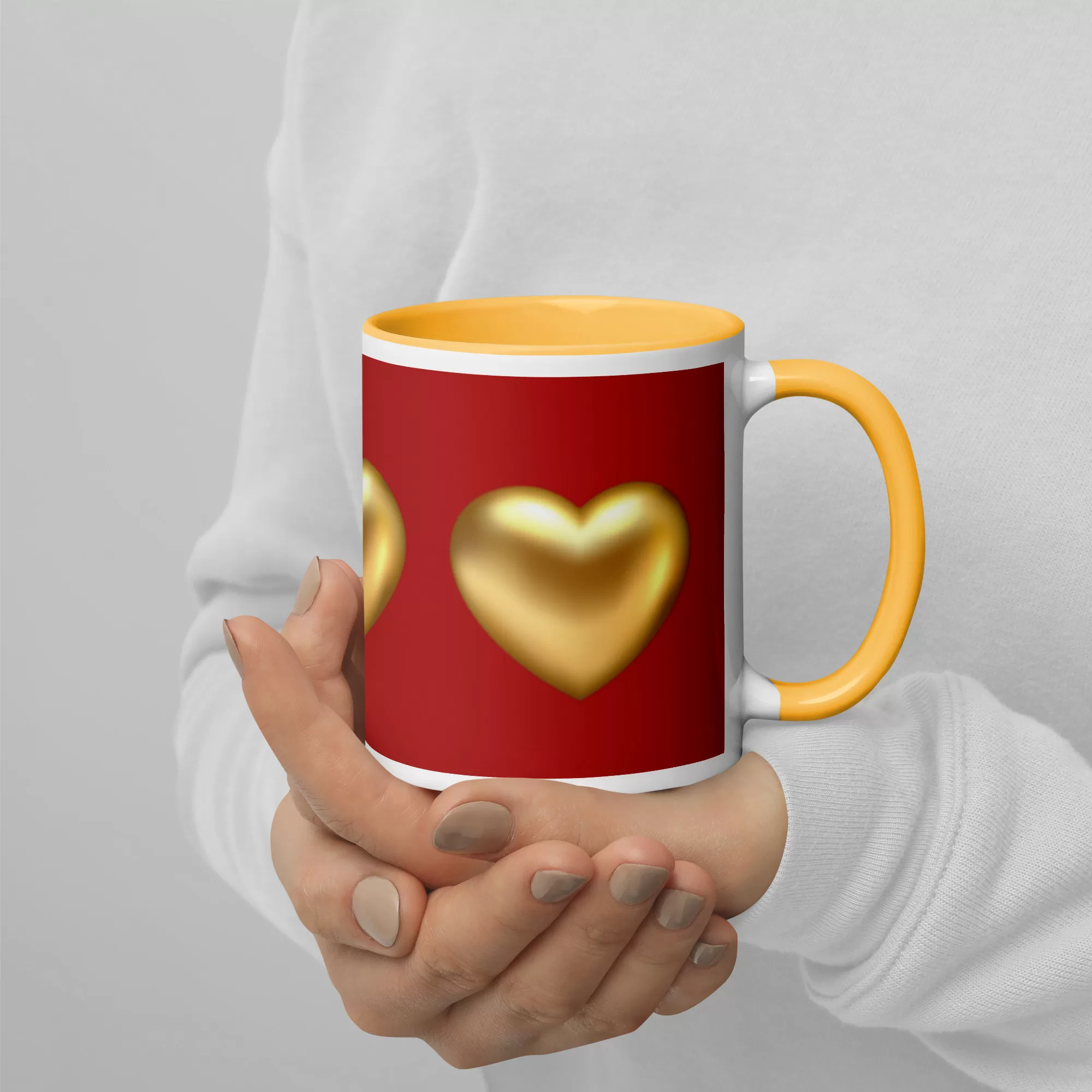 Golden Hearts Mug with Color Inside - Image 24