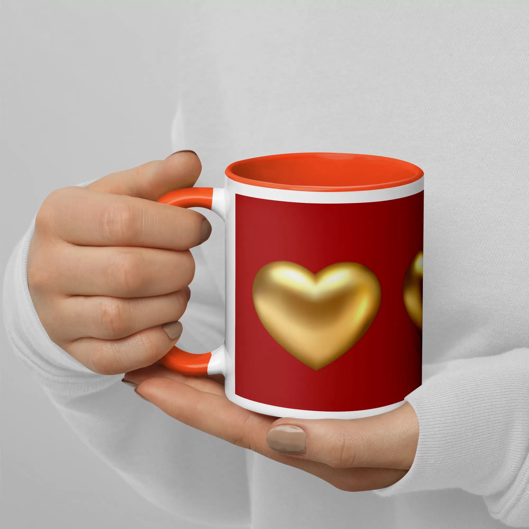 Golden Hearts Mug with Color Inside - Image 15