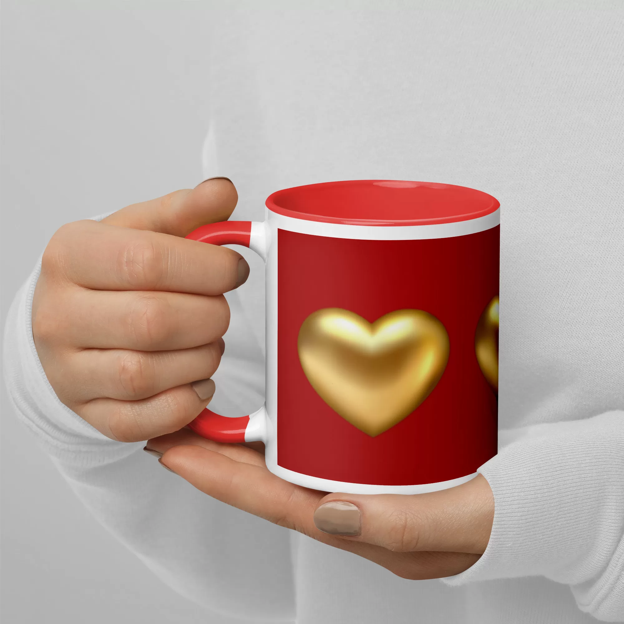 Golden Hearts Mug with Color Inside - Image 7
