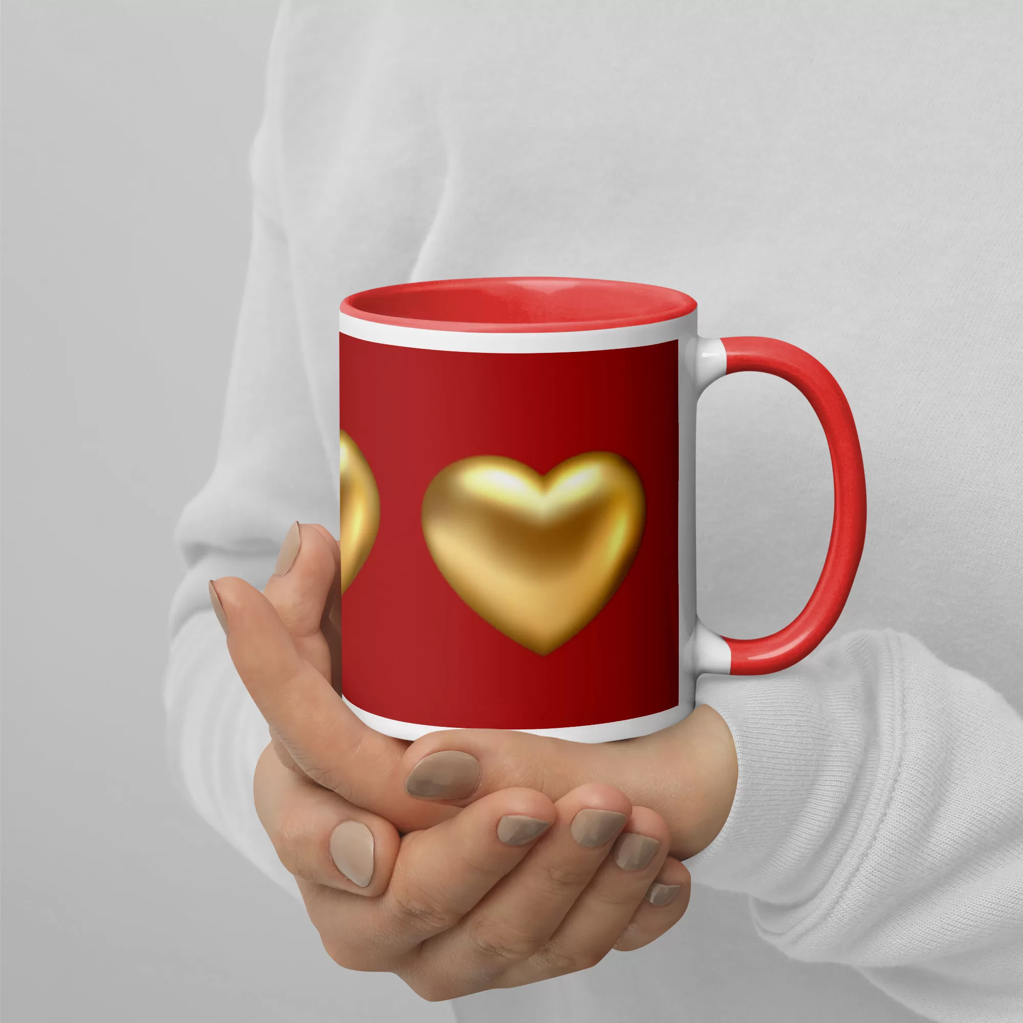 Golden Hearts Mug with Color Inside - Image 8
