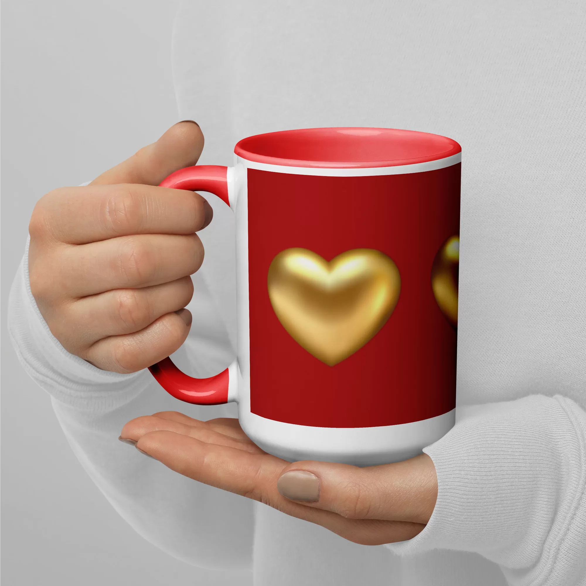 Golden Hearts Mug with Color Inside - Image 9