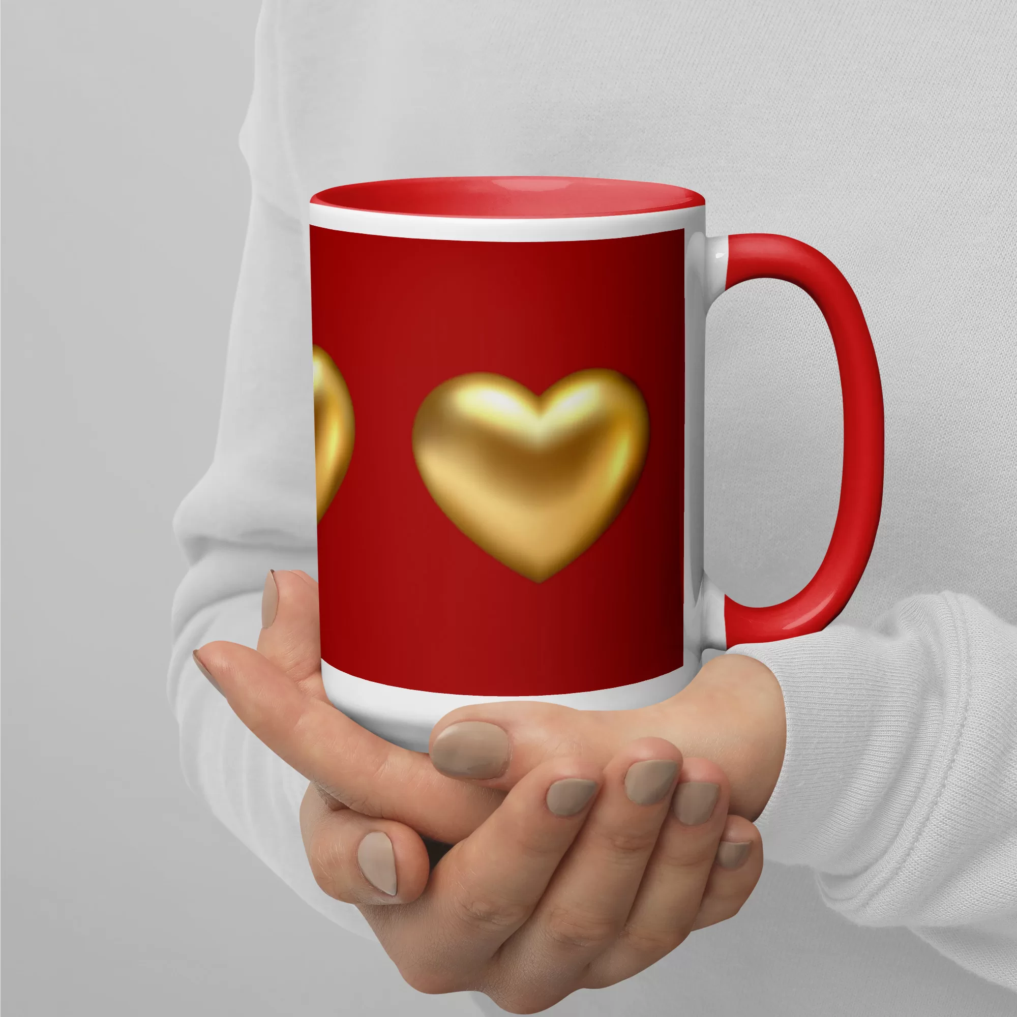 Golden Hearts Mug with Color Inside - Image 10
