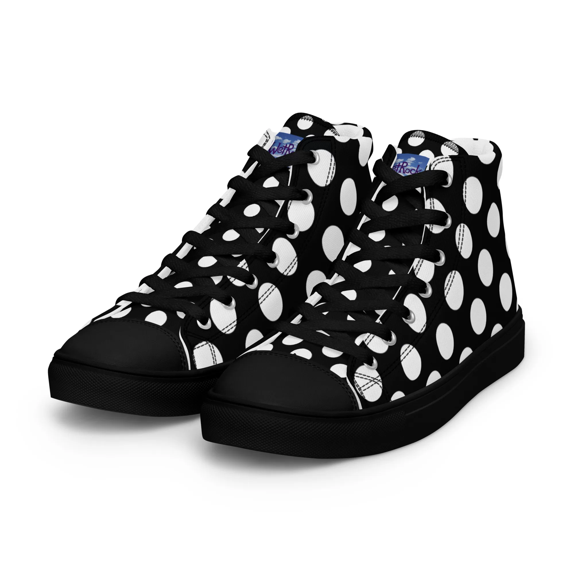 Women’s high top "White Dots" canvas shoes