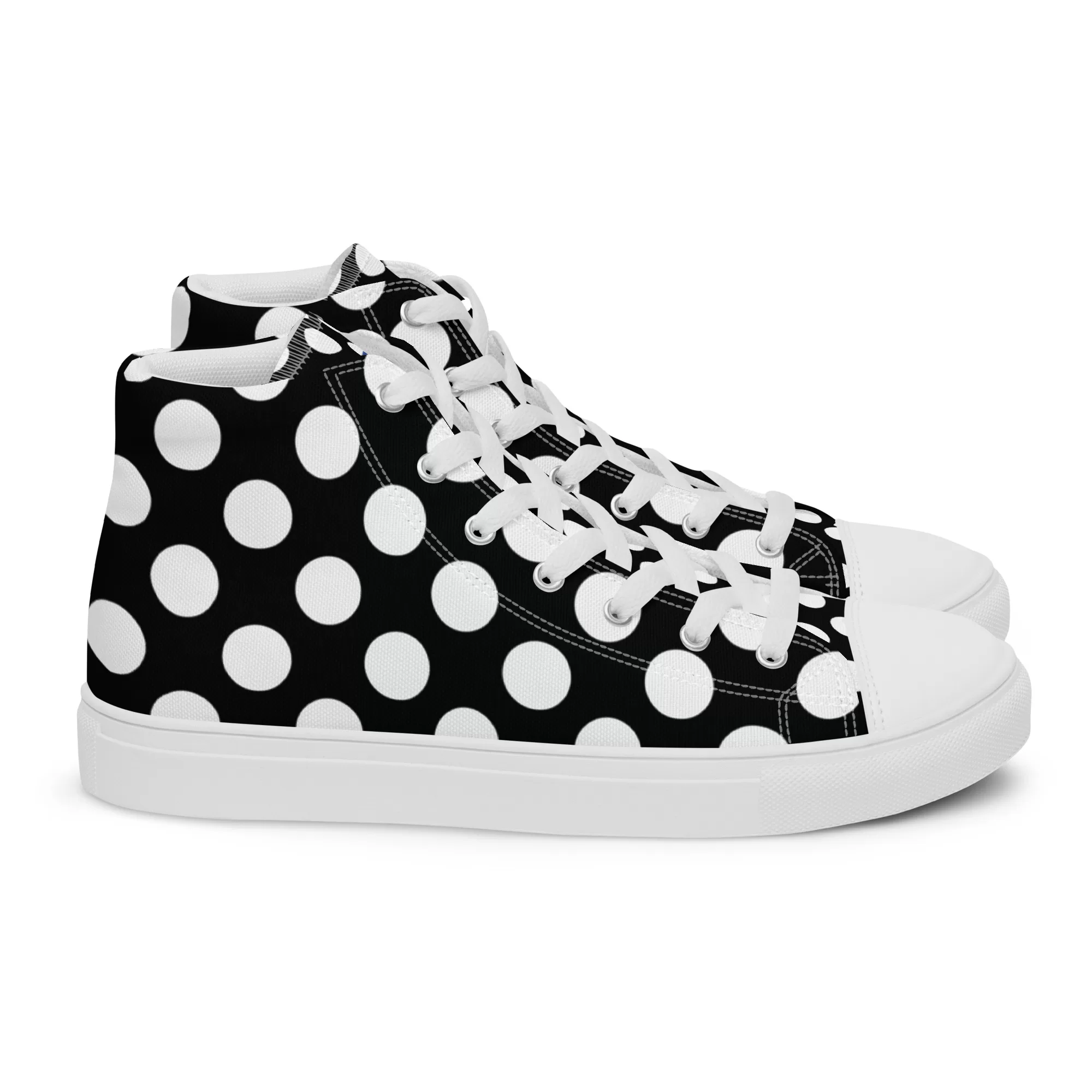 Women’s high top "White Dots" canvas shoes - Image 18