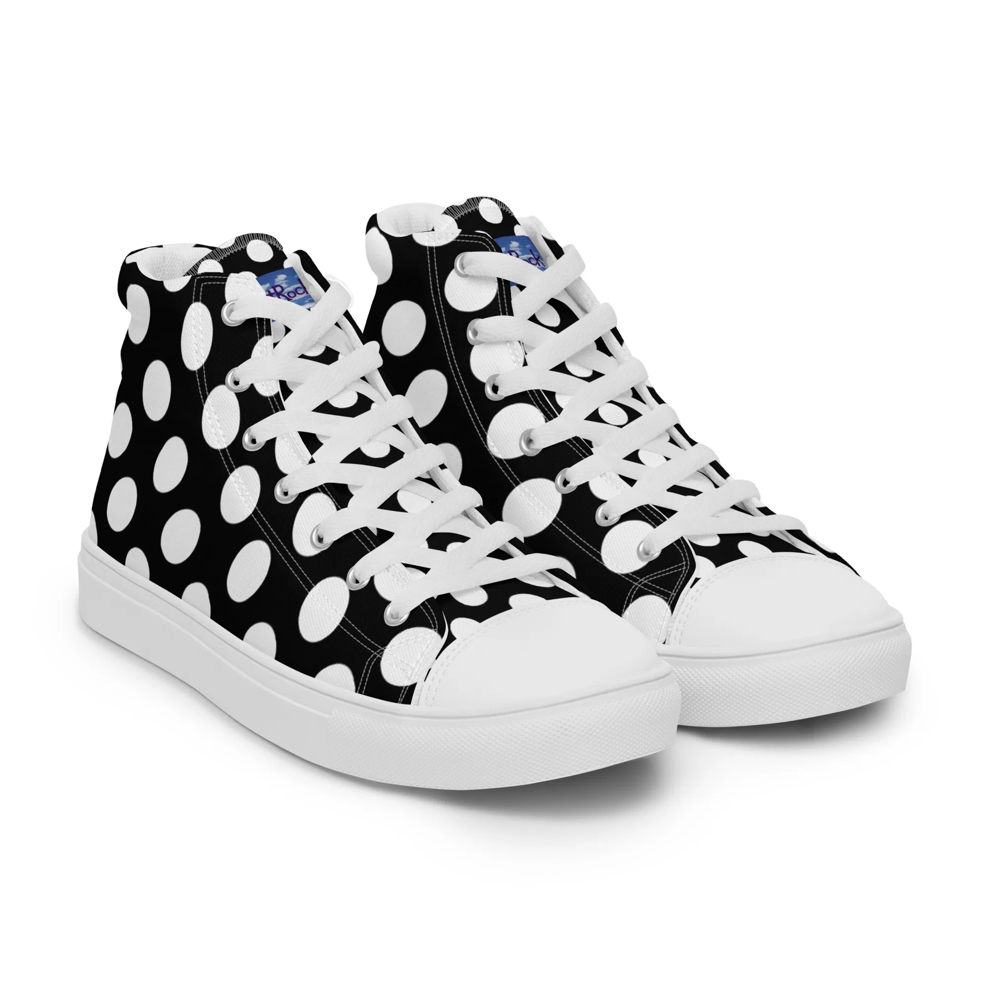 Women’s high top "White Dots" canvas shoes - Image 20