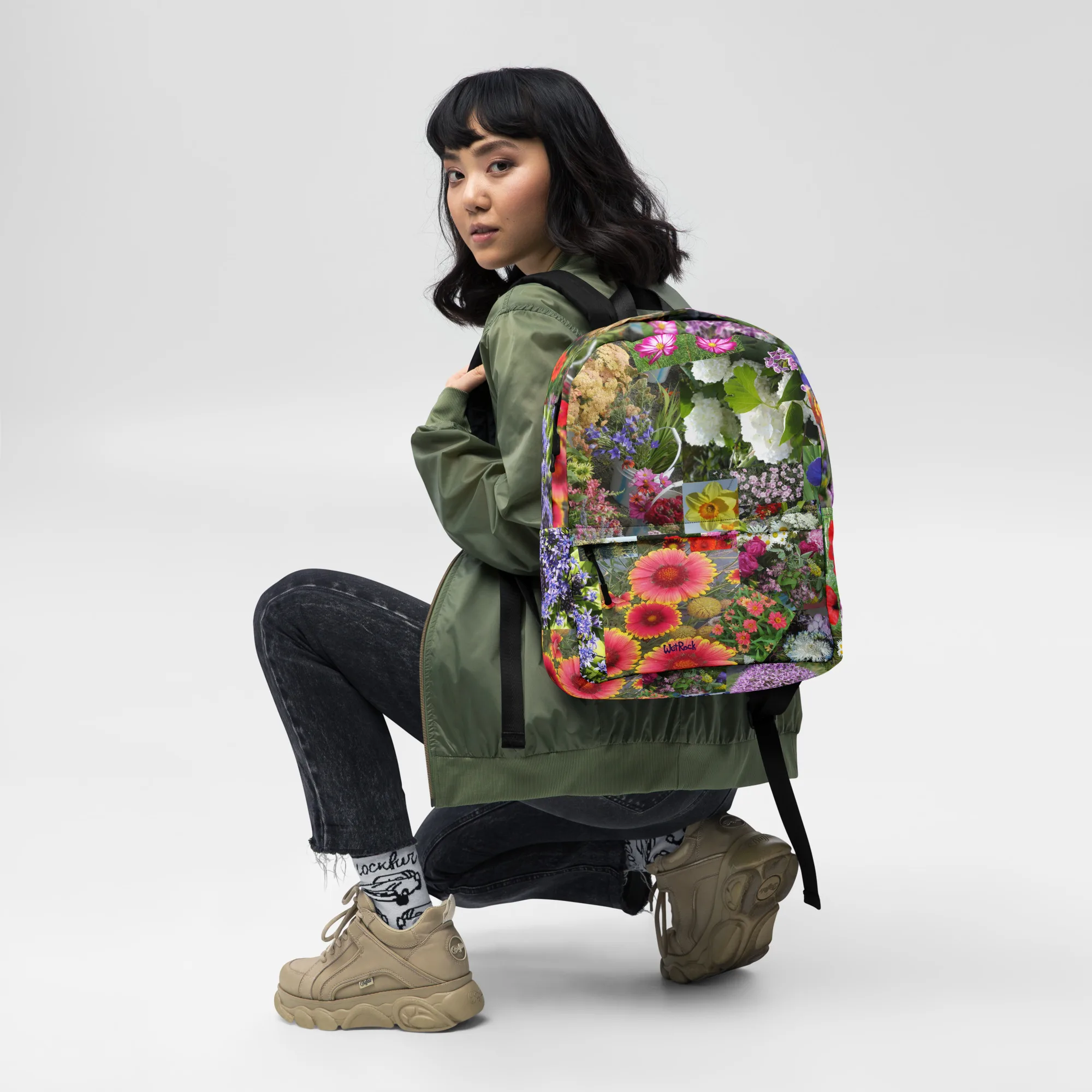 Mixed Flowers Multi-Pocket Backpack - Image 3