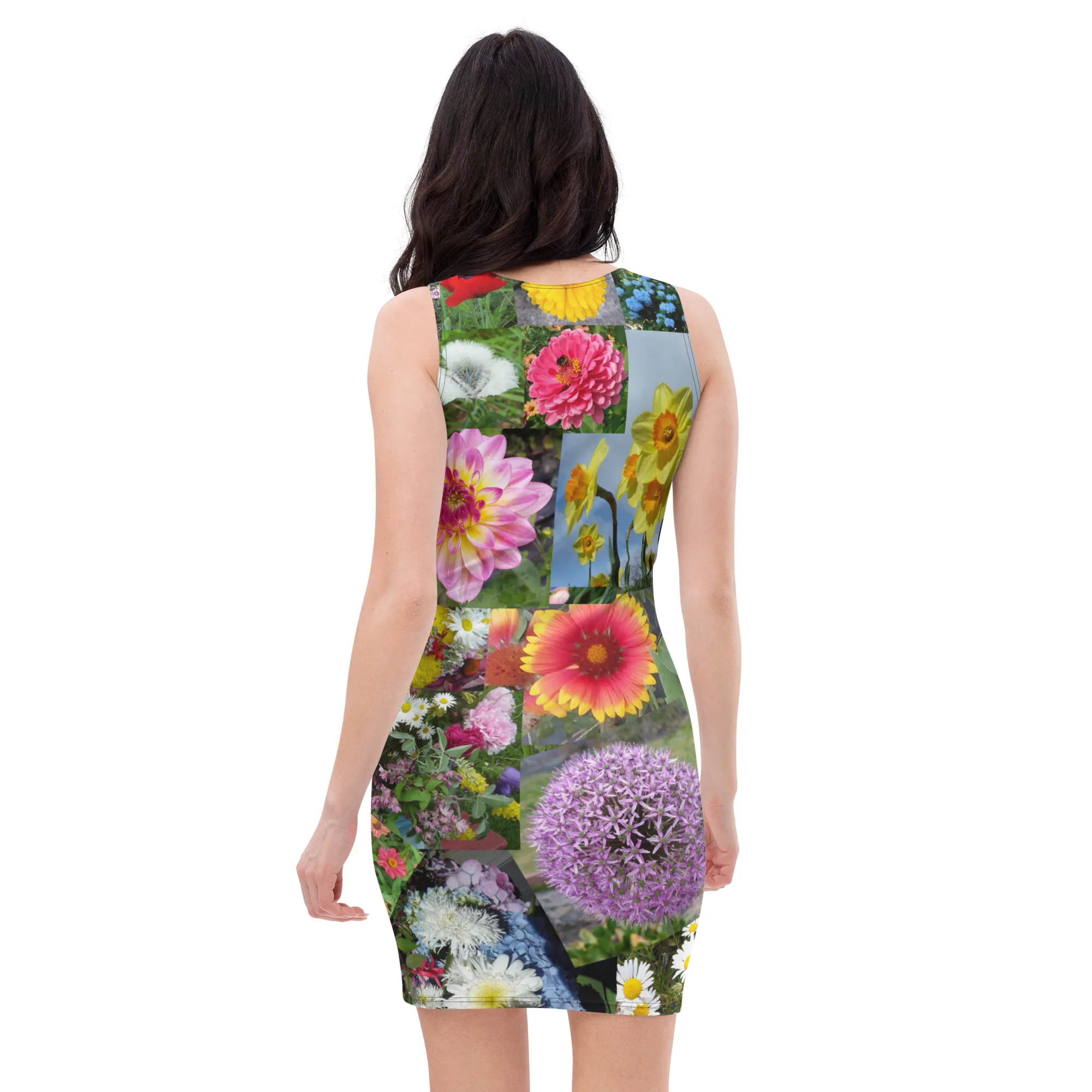 Mixed Flowers Bodycon Comfort Dress - Image 6