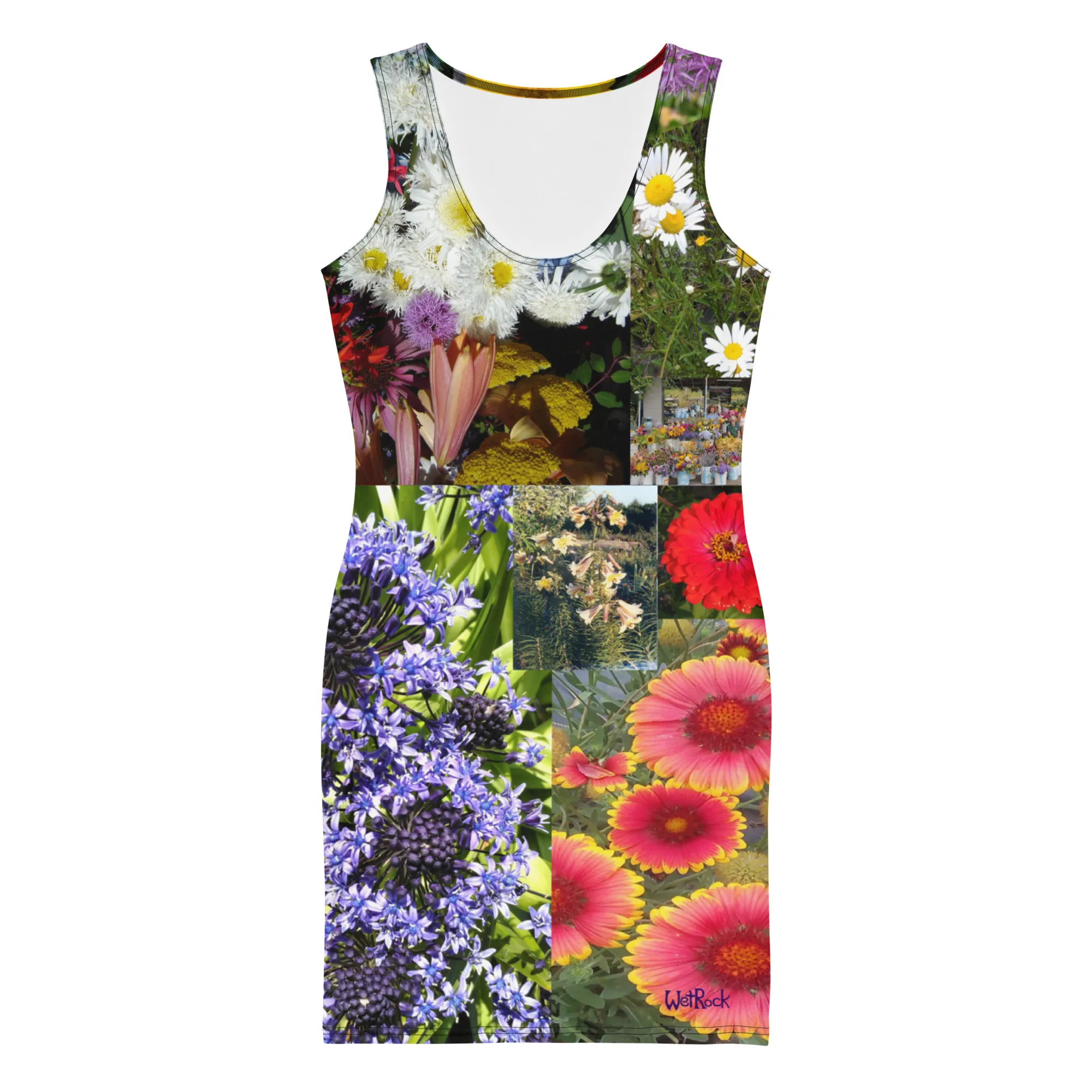 Mixed Flowers Bodycon Comfort Dress - Image 4