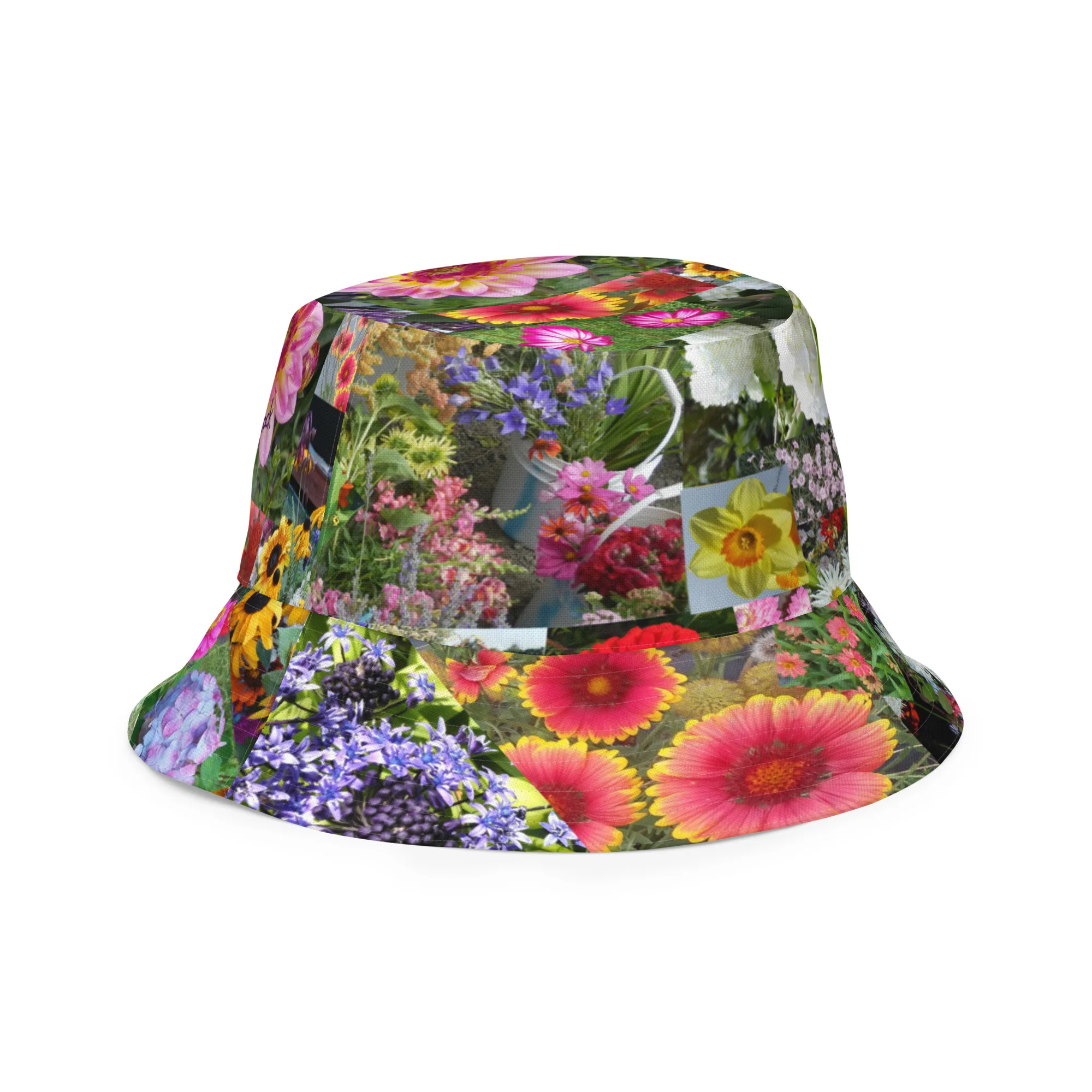 Mixed Flowers and Blue Sky Wet Rock Logo Reversible bucket hat - Image 5