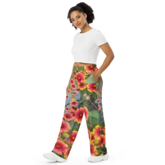 Gallardia Flowers unisex Wide-Leg Comfort Pants