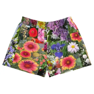 Mixed Flowers Print Women’s Recycled Athletic Shorts