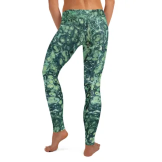 Kambaba Jasper Stretchy 18% Spandex Leggings rock slice photo print