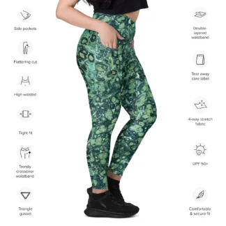 Crossover Pocket Leggings Kambaba Jasper photo-print Stretchy 26% Elastane
