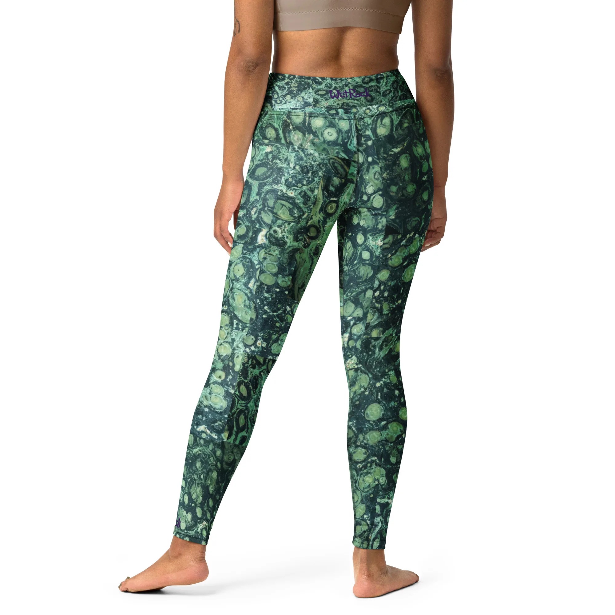 Kambaba Jasper Stretchy 18% Spandex Raised-Waistband Yoga Leggings - Image 5