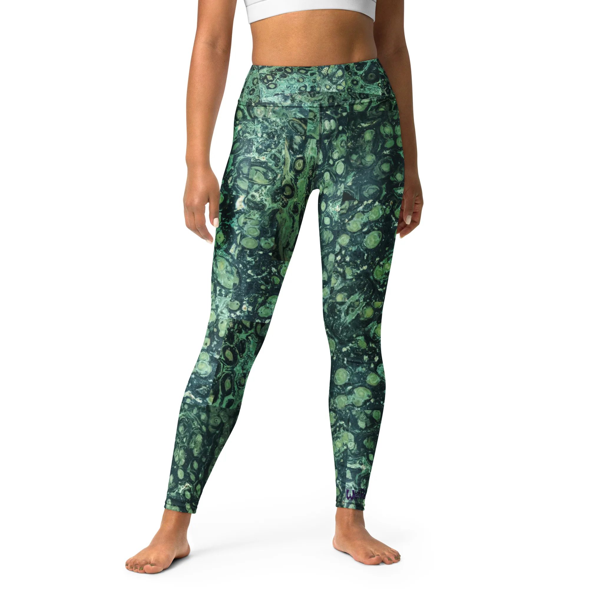 Kambaba Jasper Stretchy 18% Spandex Raised-Waistband Yoga Leggings