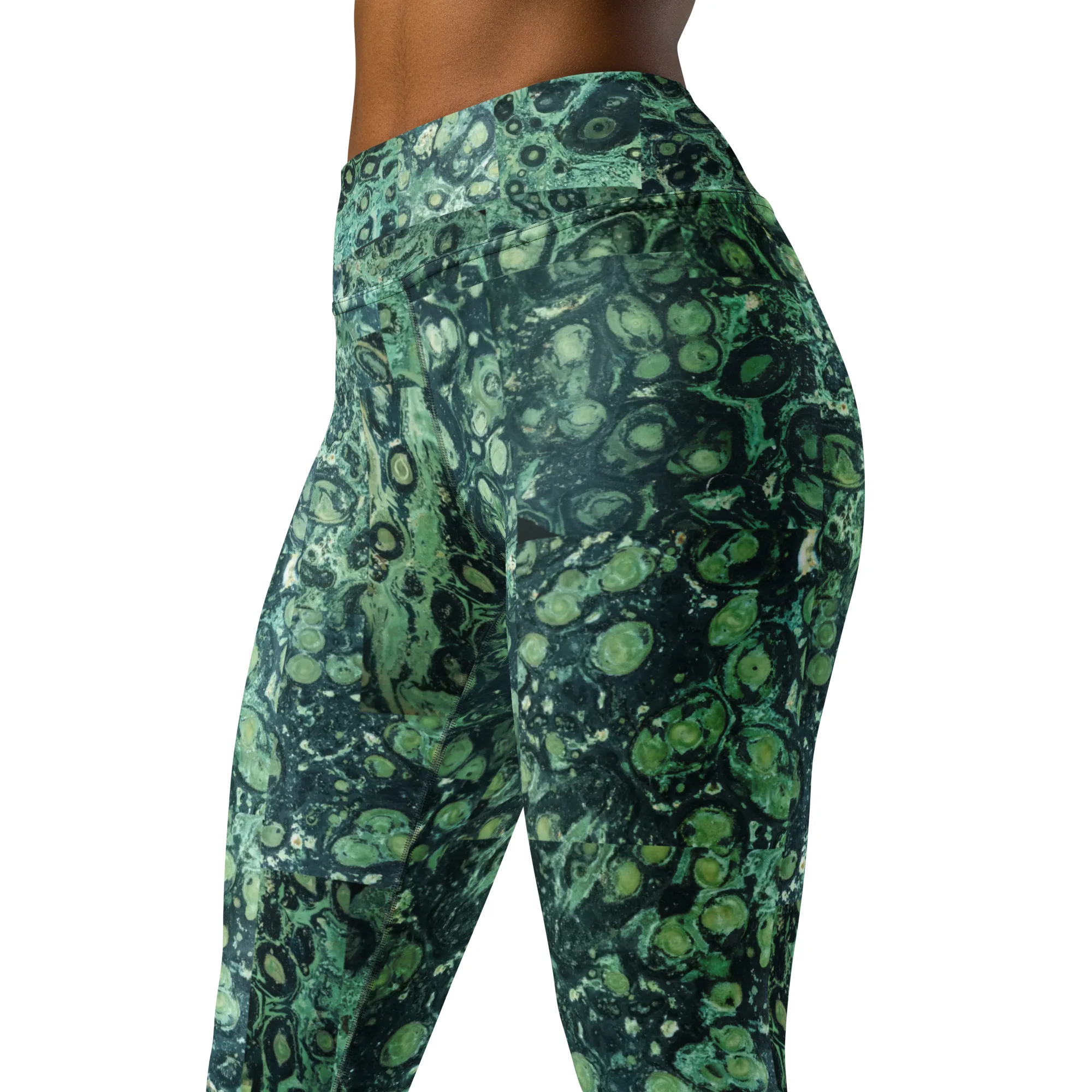 Kambaba Jasper Stretchy 18% Spandex Raised-Waistband Yoga Leggings - Image 4