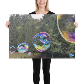 old 24 x 36 inch “Bubbles on the Lake” on Canvas | photo-realistic Wall Art