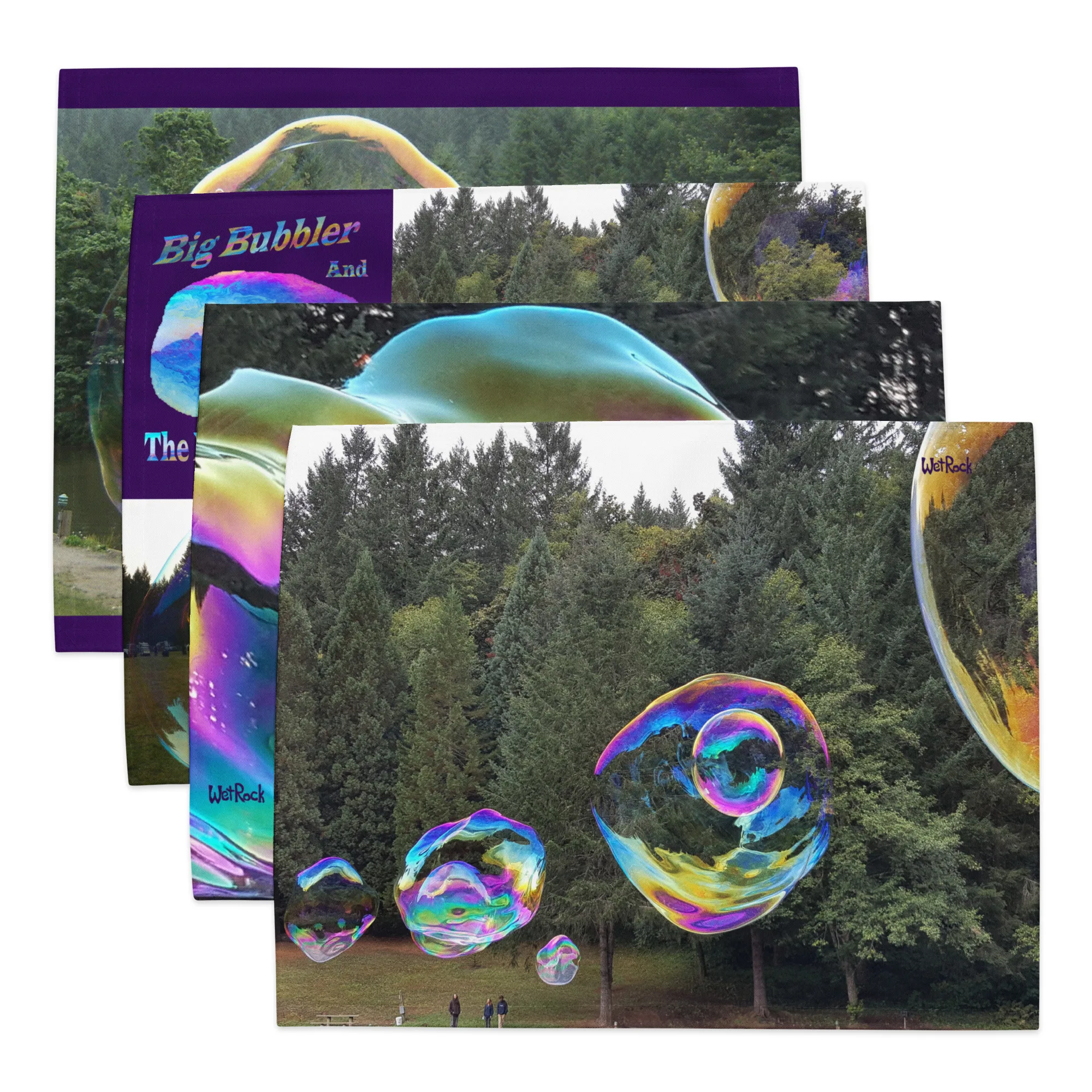 4-piece "Big Bubbles" Placemat Set or inexpensive wall art (4 different designs)
