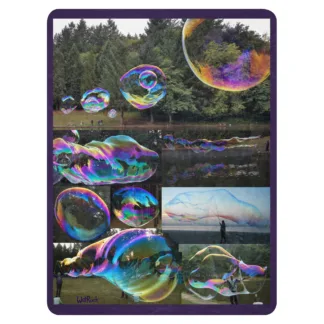 Sherpa blanket "Big Bubbles" design by and including Big Bubbler the entertainer
