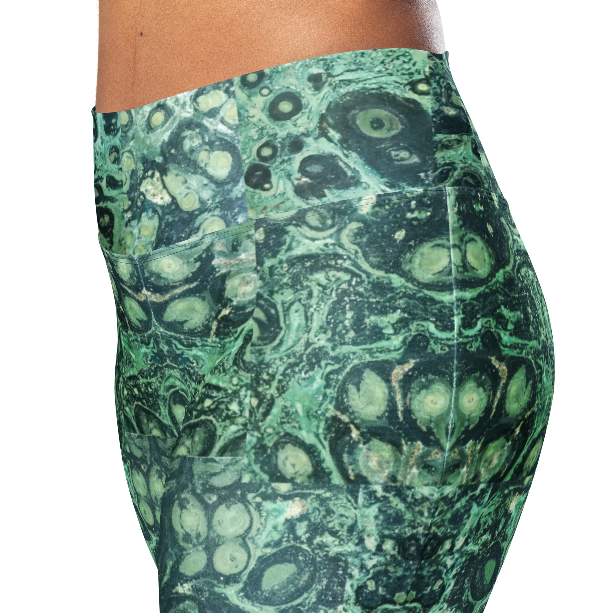 Kambaba Semi-Flare leggings high-waist tights rock stone photo print - Image 2