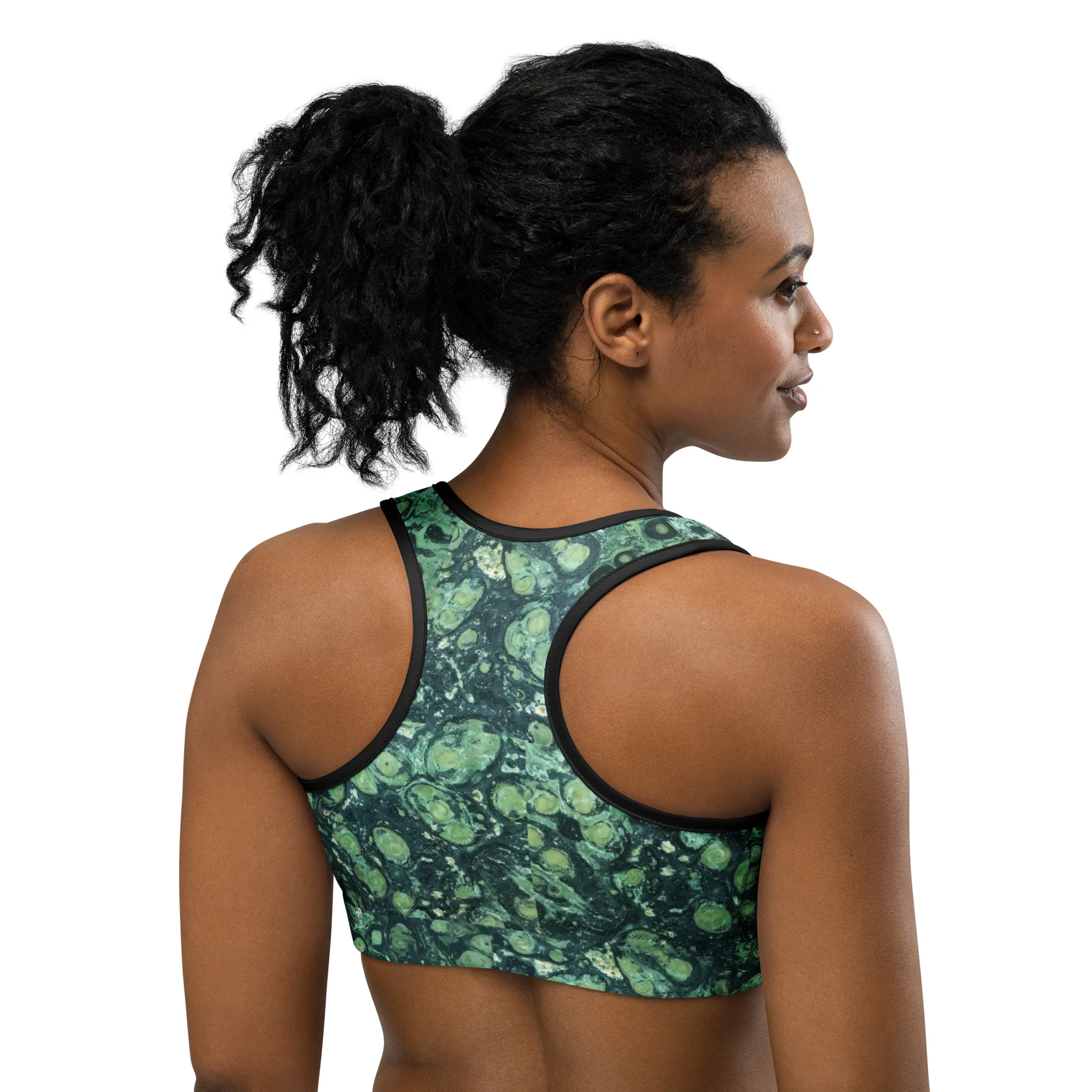 Supportive, Stretchy 18% spandex Sports bra with a "Kambaba Jasper" photo-print - Image 3