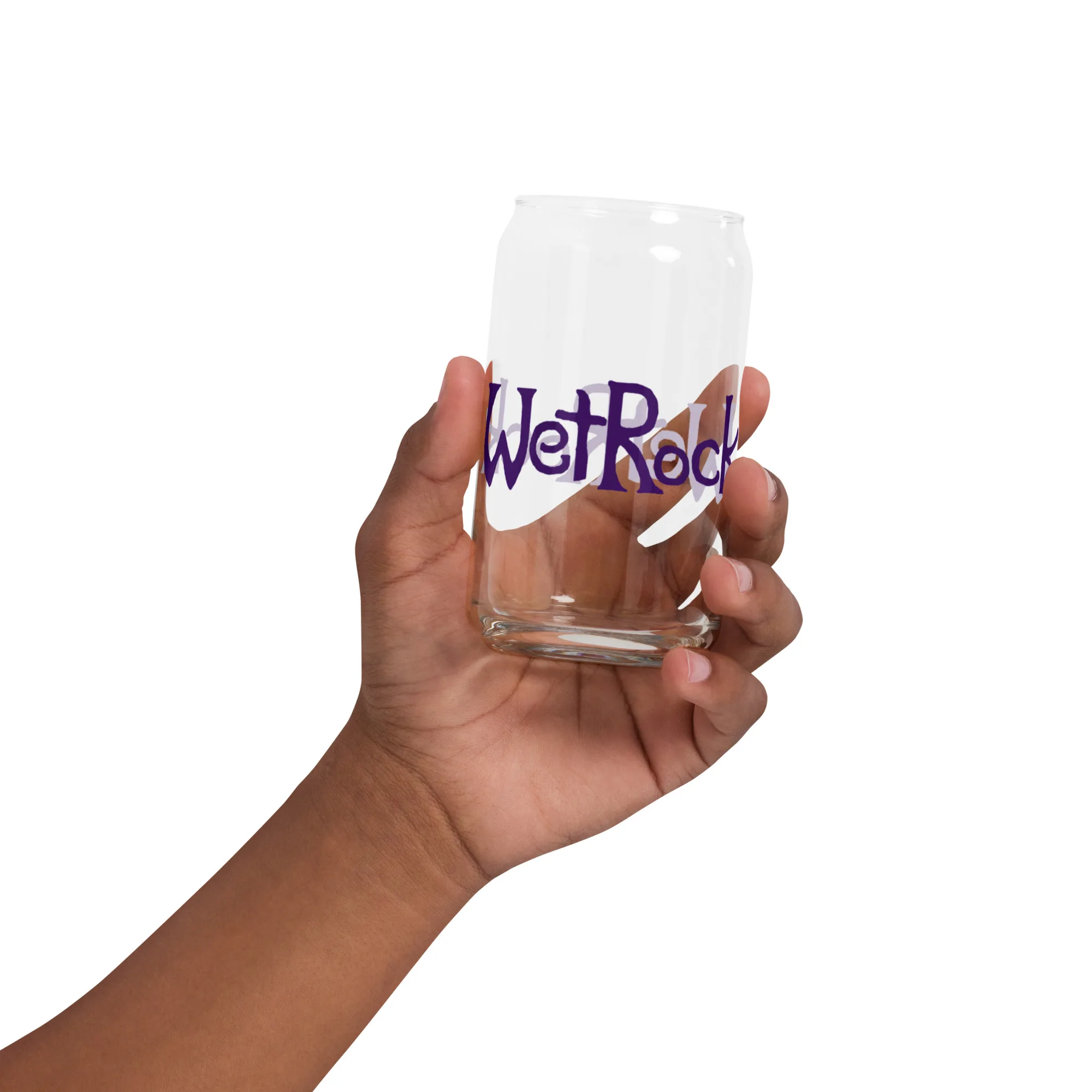 Purple Logo "Wet Rock" Can-shaped glass
