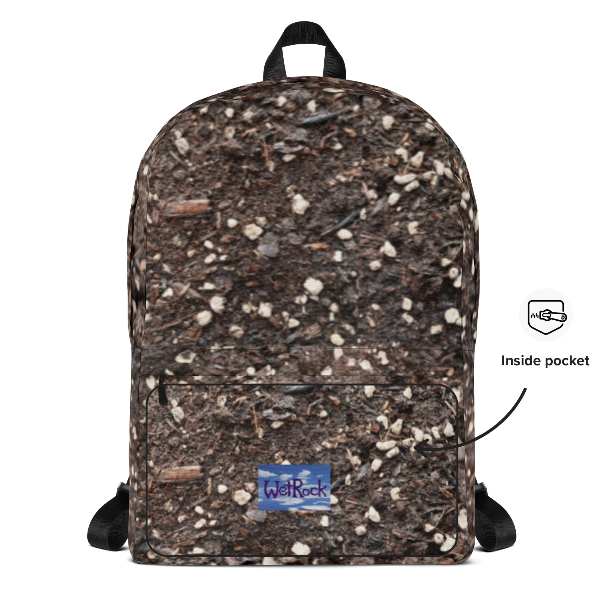 Multi-Pocket Backpack with "Potting Soil" print, Satchel, School Book Bag, aka "Dirt Bag" - Image 6
