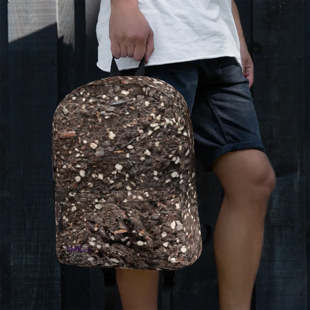 Multi-Pocket Backpack with "Potting Soil" print, Satchel, School Book Bag, aka "Dirt Bag" - Image 2