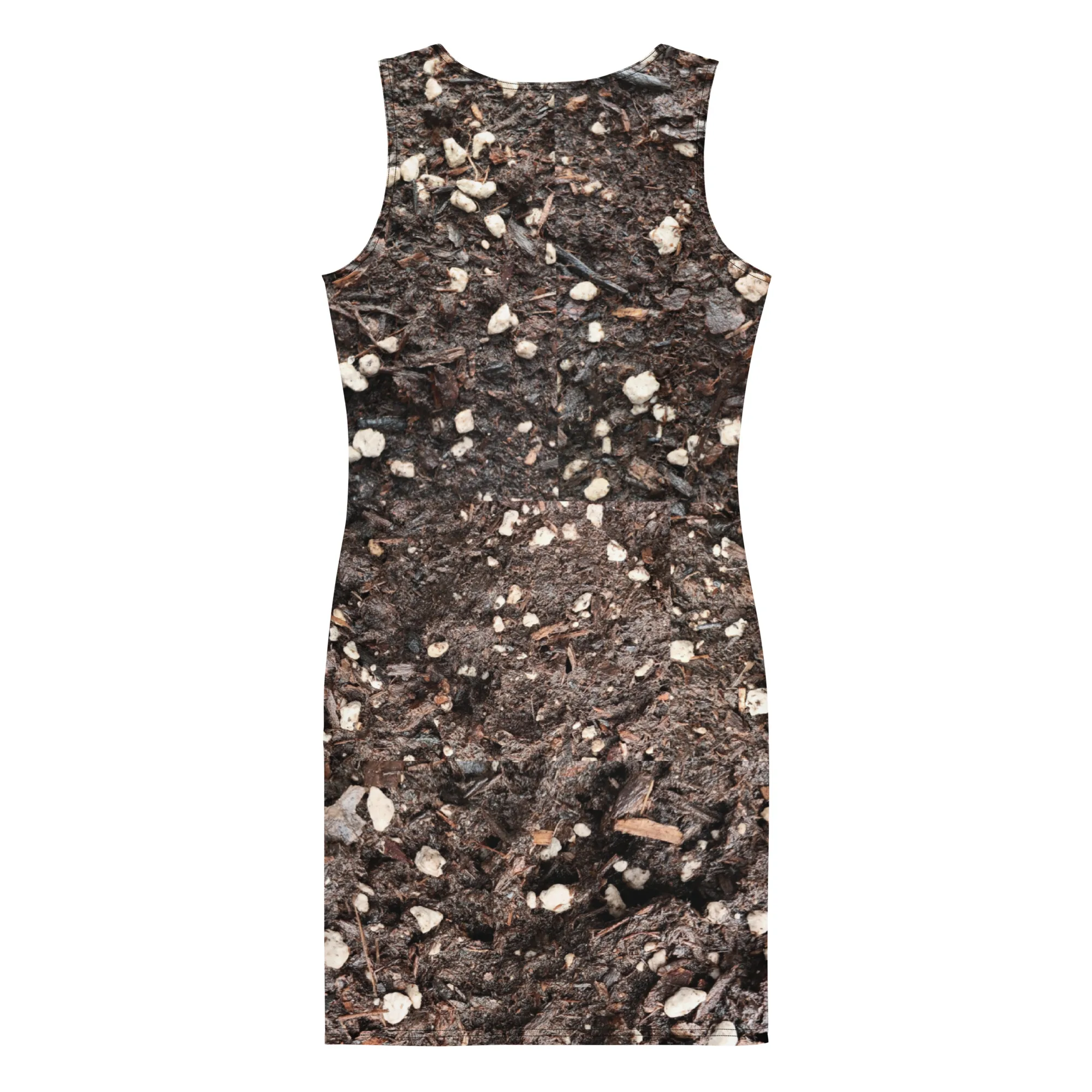 Crazy "Potting Soil" Brown Bodycon dress, Stretchy 18% spandex - Image 3