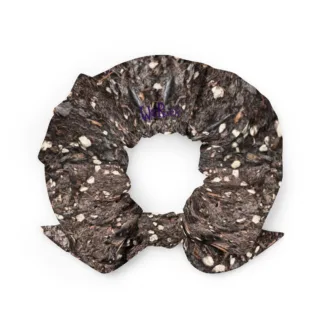 Potting Soil Print Recycled Scrunchie, Hair Tie, Pony-Tailer