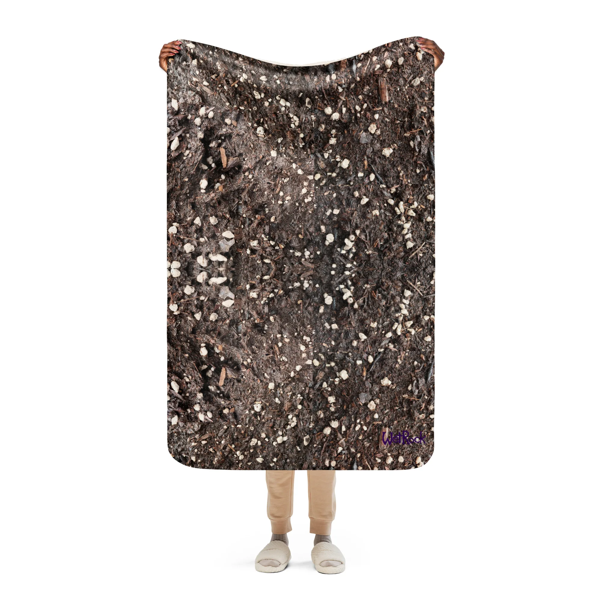Crazy and Cozy "Potting Soil" printed Sherpa blanket - Image 6