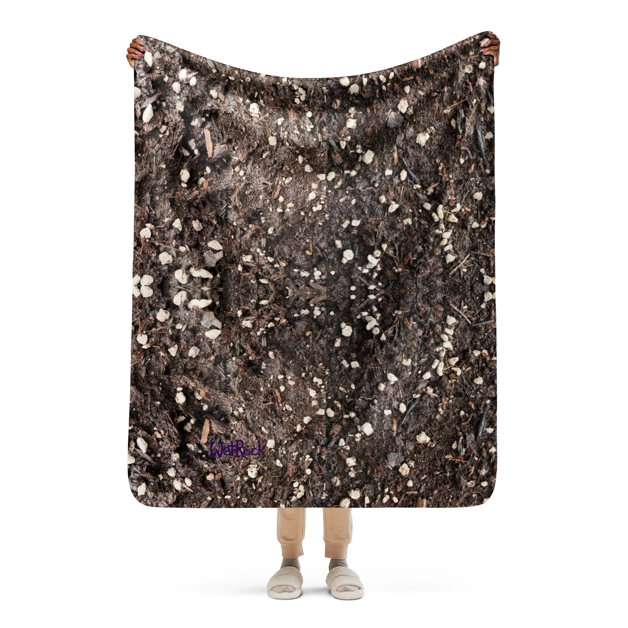 Crazy and Cozy "Potting Soil" printed Sherpa blanket - Image 7