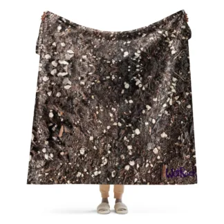 Crazy and Cozy "Potting Soil" printed Sherpa blanket