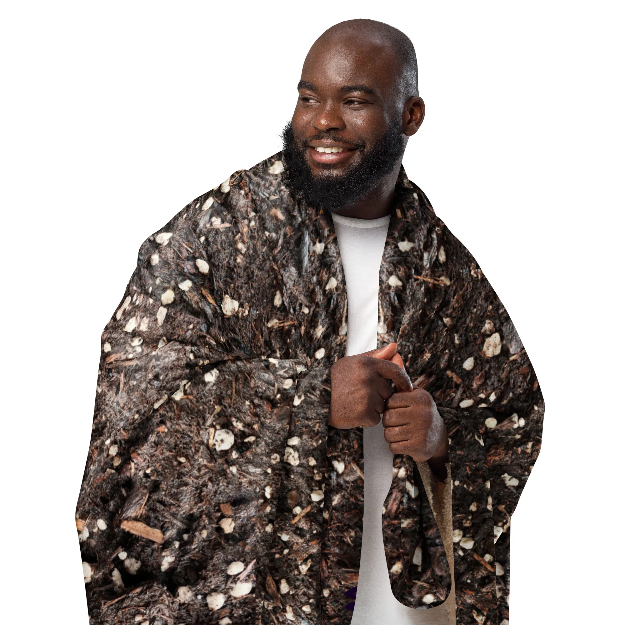 Crazy and Cozy "Potting Soil" printed Sherpa blanket - Image 3