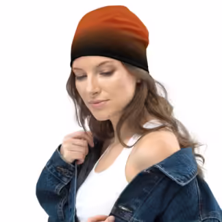 Black and Orange Beanie