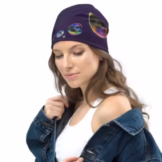Purple WetRock Bubbles Beanie