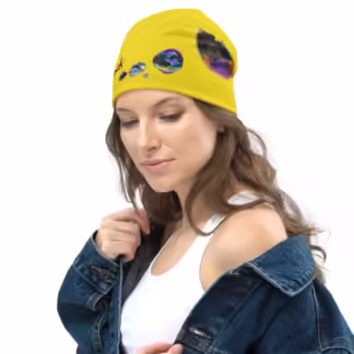 Yellow WetRock Bubbles Beanie