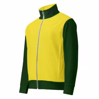 Yellow and Green Unisex track jacket Zippered Front and Pockets 2XS-6XL