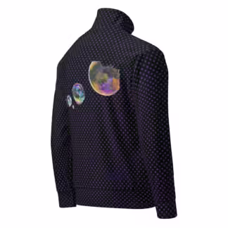 Just Bubbles Unisex track Jacket - "Black with Purple Dots" pattern 2XS-6XL