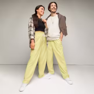 Pale Yellow Wide-leg joggers