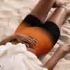 Black and Orange Yoga Shorts - Image 4
