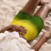 Green and Yellow Yoga Shorts - Image 2