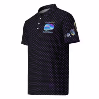 Men’s slim fit "Black with Purple Squares" polo - Mind Blowers' version