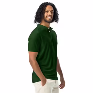Men’s slim fit Green polo with Wet Rock logo down low