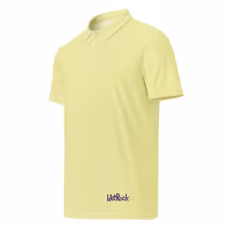 Men’s slim-fit Pale-Yellow polo with Wet Rock logo down low