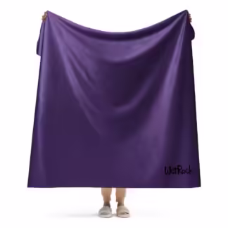 Rich Purple Sherpa blanket fuzzy lightweight cozy cover-up