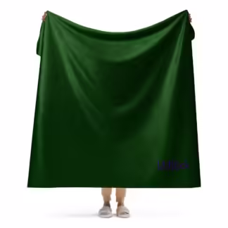Dark Green Sherpa blanket fuzzy lightweight cozy cover-up Green Game Days