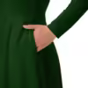 Dark Green Long-Sleeve Midi dress w Pockets and WR logo down low - Image 6